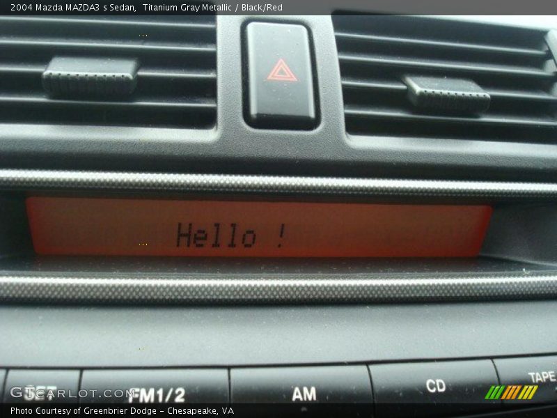 Titanium Gray Metallic / Black/Red 2004 Mazda MAZDA3 s Sedan