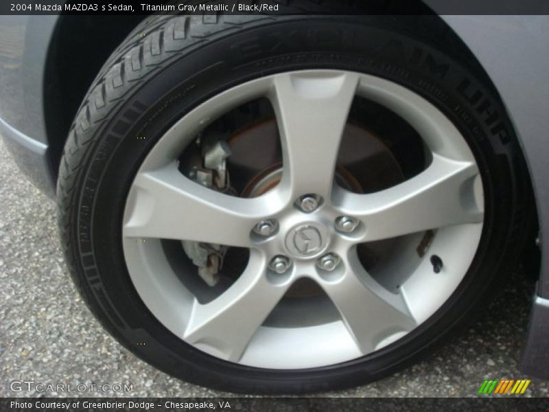Titanium Gray Metallic / Black/Red 2004 Mazda MAZDA3 s Sedan