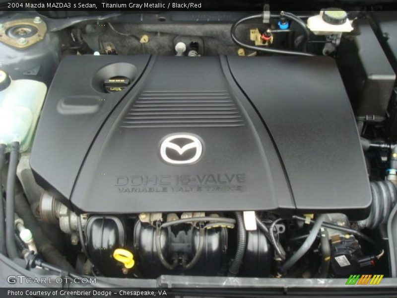 Titanium Gray Metallic / Black/Red 2004 Mazda MAZDA3 s Sedan