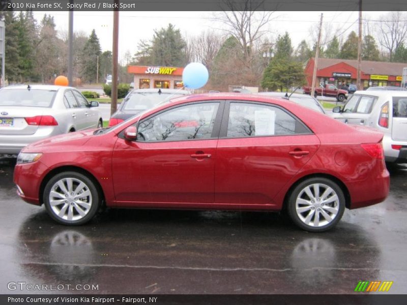 Spicy Red / Black Sport 2010 Kia Forte SX