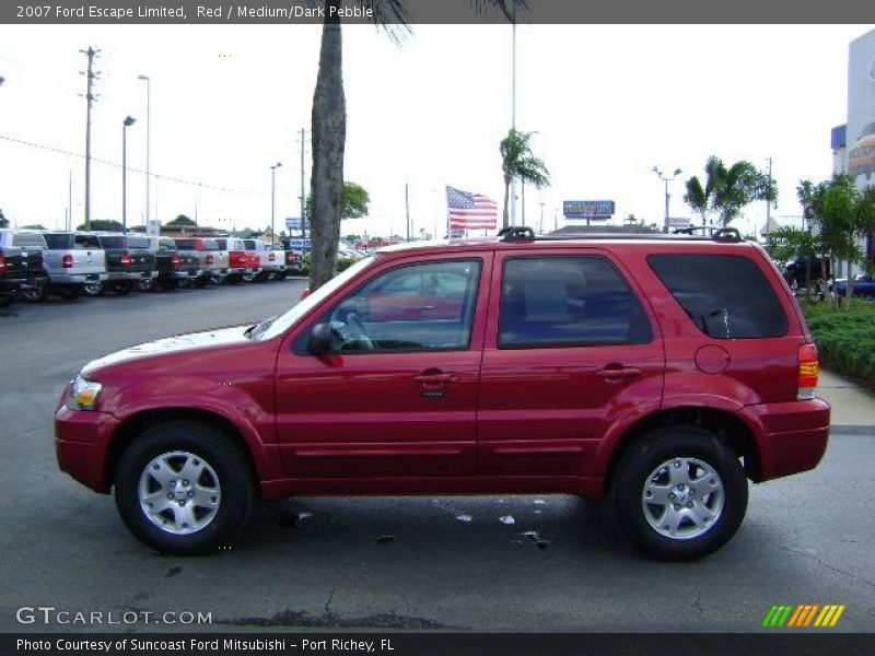 Red / Medium/Dark Pebble 2007 Ford Escape Limited
