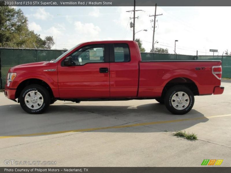 Vermillion Red / Medium Stone 2010 Ford F150 STX SuperCab