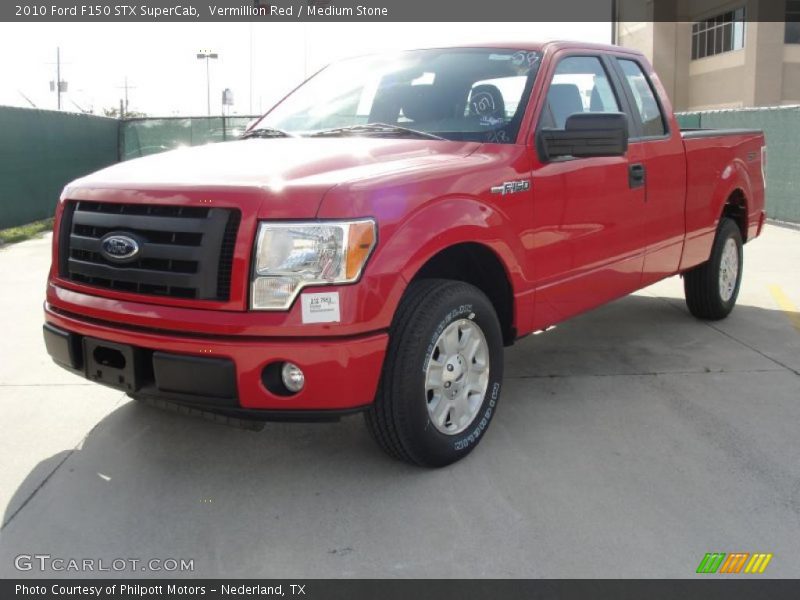 Vermillion Red / Medium Stone 2010 Ford F150 STX SuperCab