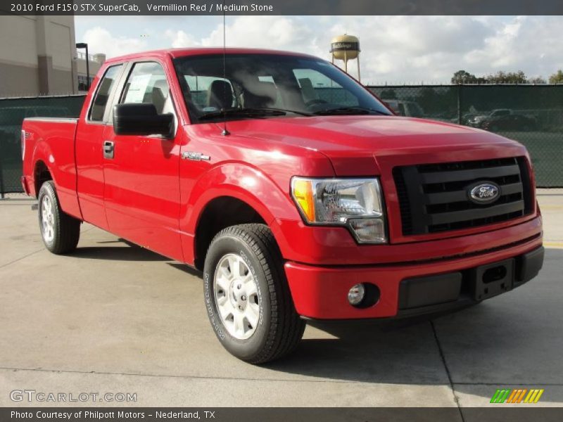 Vermillion Red / Medium Stone 2010 Ford F150 STX SuperCab