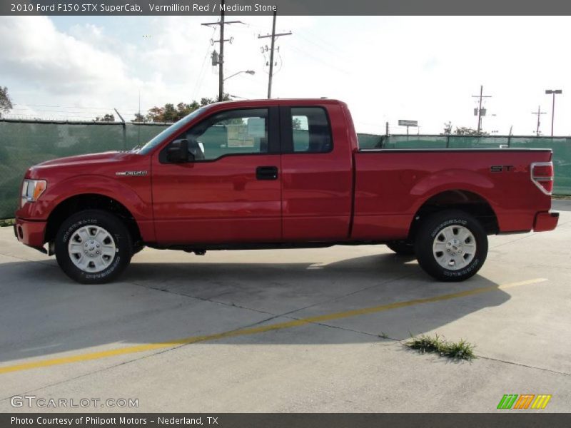Vermillion Red / Medium Stone 2010 Ford F150 STX SuperCab