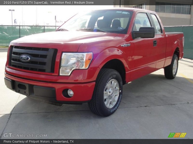 Vermillion Red / Medium Stone 2010 Ford F150 STX SuperCab