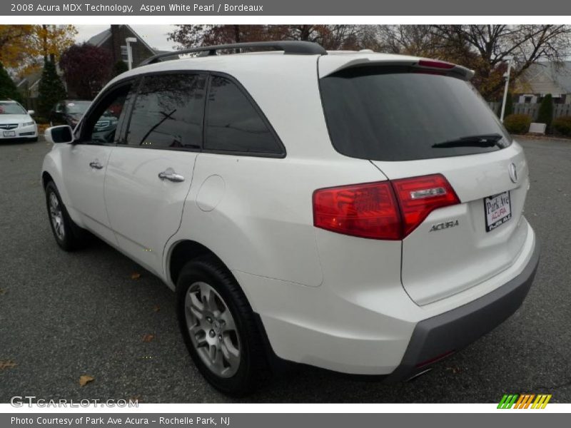 Aspen White Pearl / Bordeaux 2008 Acura MDX Technology