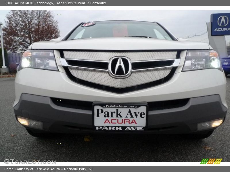 Aspen White Pearl / Bordeaux 2008 Acura MDX Technology