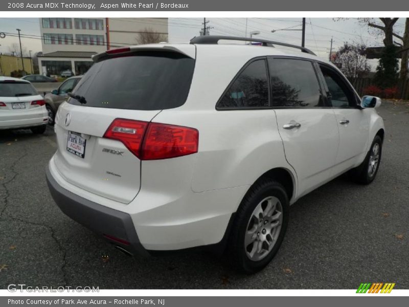 Aspen White Pearl / Bordeaux 2008 Acura MDX Technology
