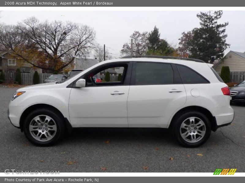 Aspen White Pearl / Bordeaux 2008 Acura MDX Technology