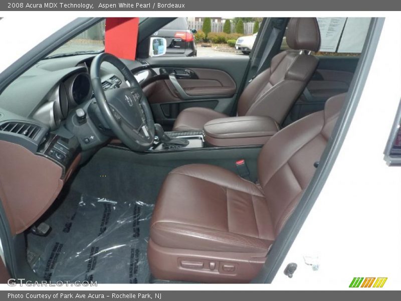 Aspen White Pearl / Bordeaux 2008 Acura MDX Technology