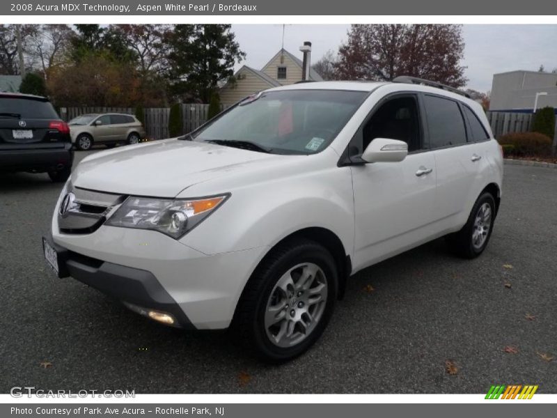 Aspen White Pearl / Bordeaux 2008 Acura MDX Technology