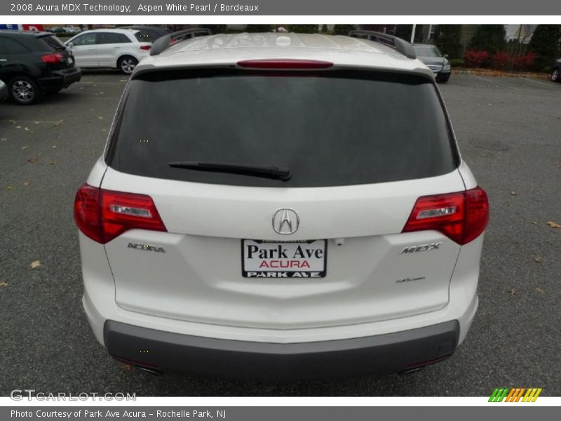 Aspen White Pearl / Bordeaux 2008 Acura MDX Technology