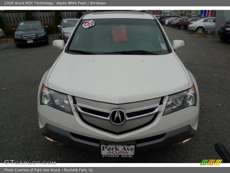 Aspen White Pearl / Bordeaux 2008 Acura MDX Technology