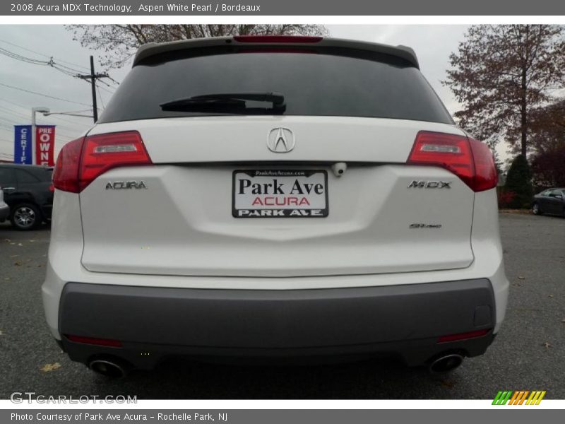Aspen White Pearl / Bordeaux 2008 Acura MDX Technology