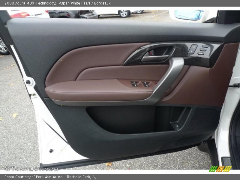 Aspen White Pearl / Bordeaux 2008 Acura MDX Technology