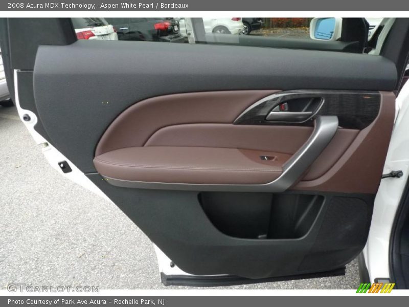 Aspen White Pearl / Bordeaux 2008 Acura MDX Technology
