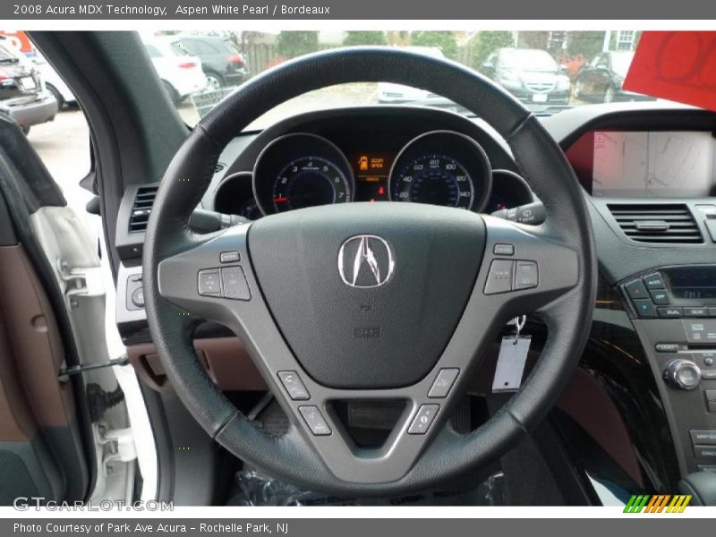 Aspen White Pearl / Bordeaux 2008 Acura MDX Technology