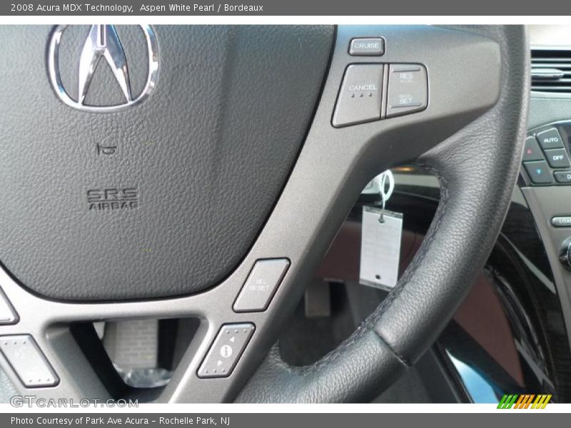 Aspen White Pearl / Bordeaux 2008 Acura MDX Technology