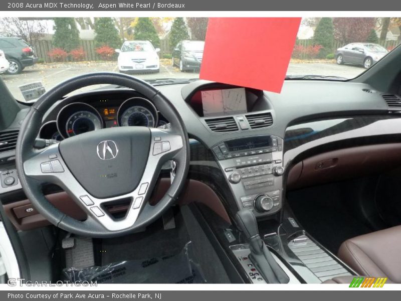 Aspen White Pearl / Bordeaux 2008 Acura MDX Technology