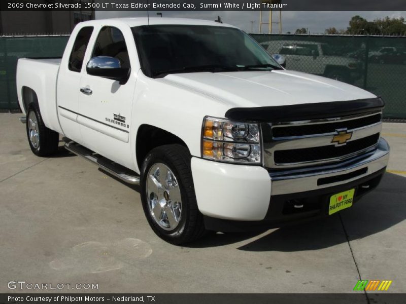 Summit White / Light Titanium 2009 Chevrolet Silverado 1500 LT Texas Edition Extended Cab