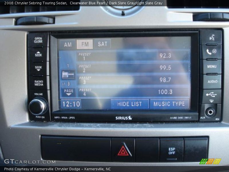 Clearwater Blue Pearl / Dark Slate Gray/Light Slate Gray 2008 Chrysler Sebring Touring Sedan