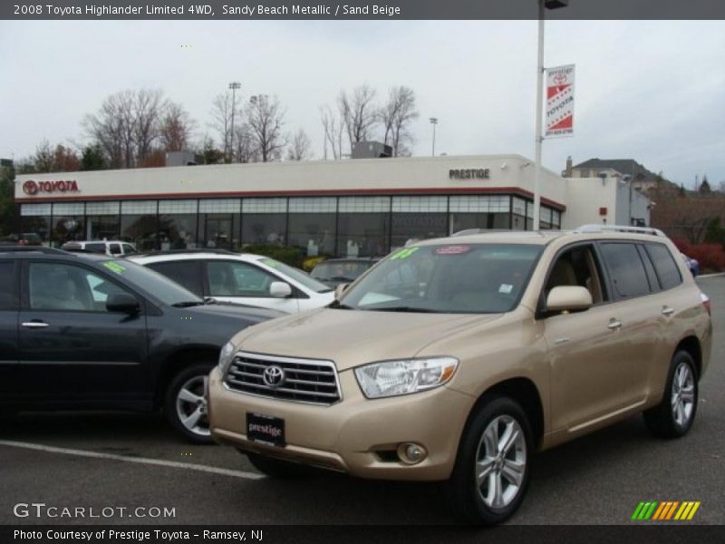 Sandy Beach Metallic / Sand Beige 2008 Toyota Highlander Limited 4WD