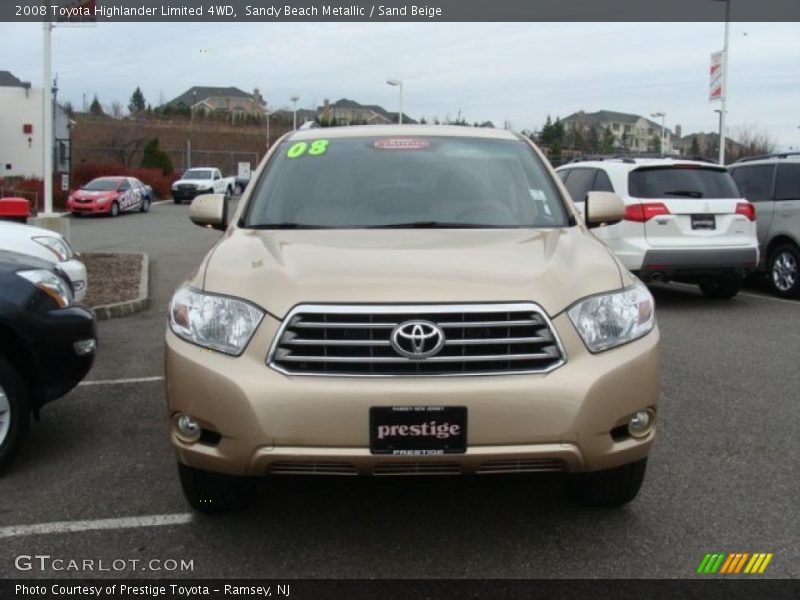 Sandy Beach Metallic / Sand Beige 2008 Toyota Highlander Limited 4WD