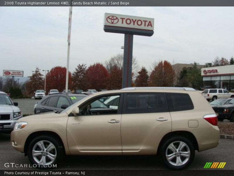 Sandy Beach Metallic / Sand Beige 2008 Toyota Highlander Limited 4WD
