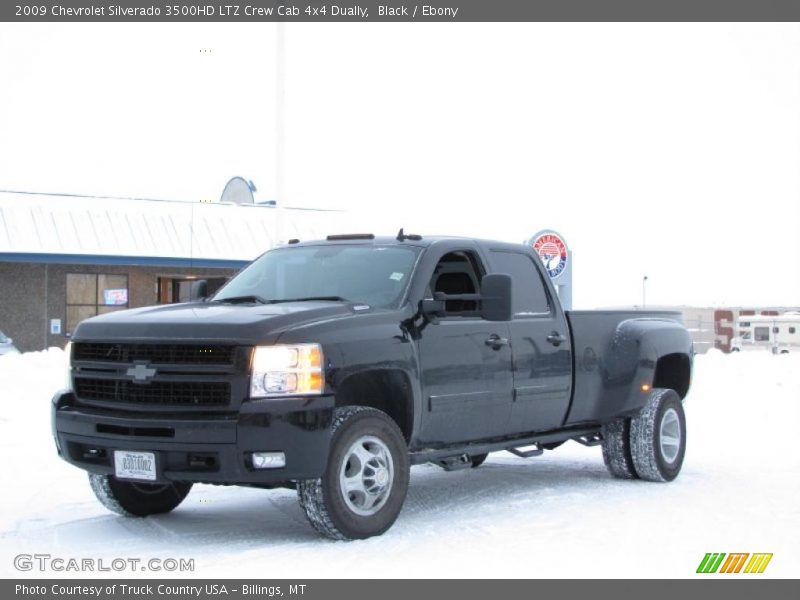 Front 3/4 View of 2009 Silverado 3500HD LTZ Crew Cab 4x4 Dually