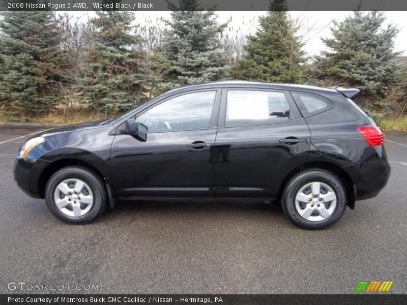 Wicked Black / Black 2008 Nissan Rogue S AWD