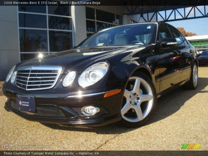 Black / Black/Sahara Beige 2009 Mercedes-Benz E 350 Sedan