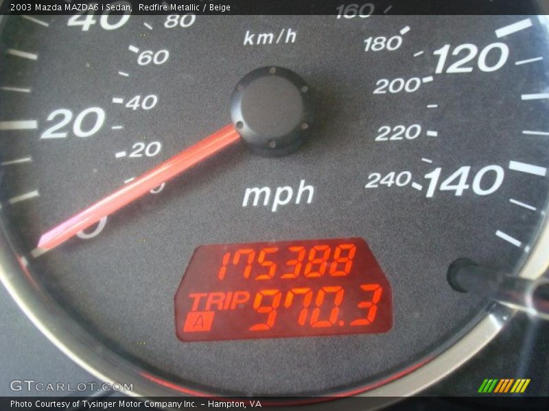 Redfire Metallic / Beige 2003 Mazda MAZDA6 i Sedan
