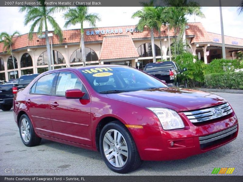 Redfire Metallic / Charcoal Black 2007 Ford Fusion SE