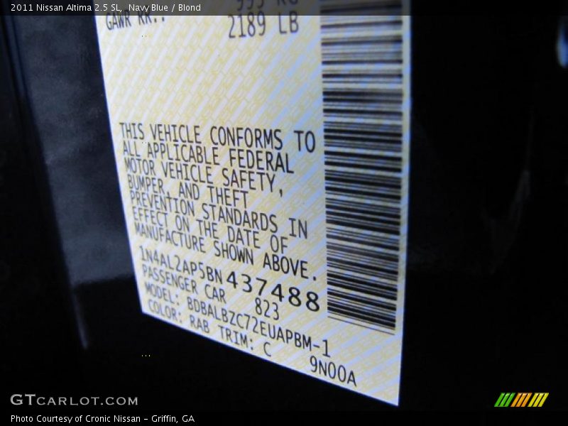Navy Blue / Blond 2011 Nissan Altima 2.5 SL