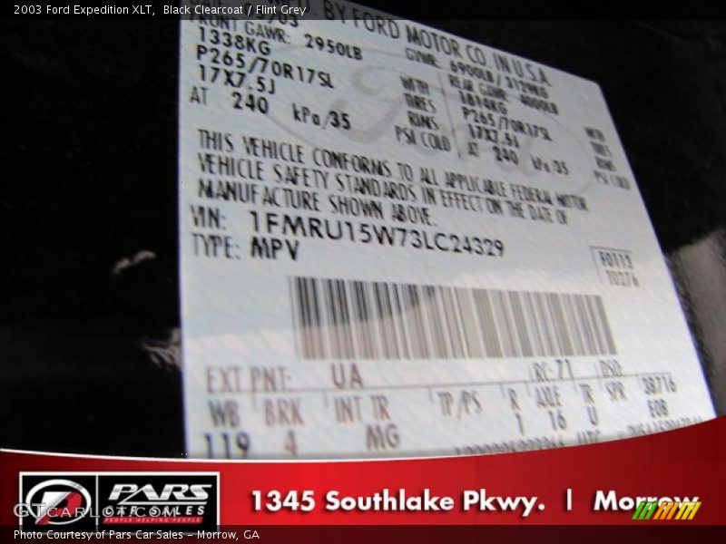 Black Clearcoat / Flint Grey 2003 Ford Expedition XLT