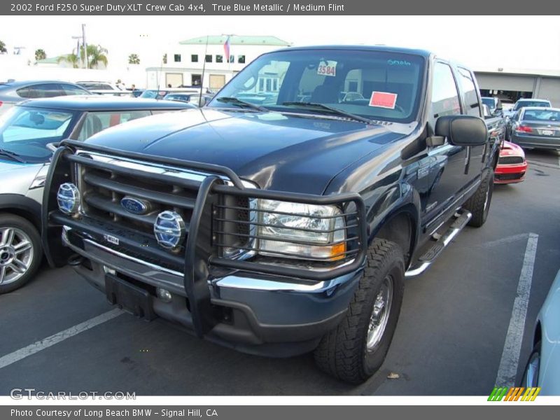 True Blue Metallic / Medium Flint 2002 Ford F250 Super Duty XLT Crew Cab 4x4