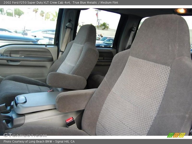 True Blue Metallic / Medium Flint 2002 Ford F250 Super Duty XLT Crew Cab 4x4