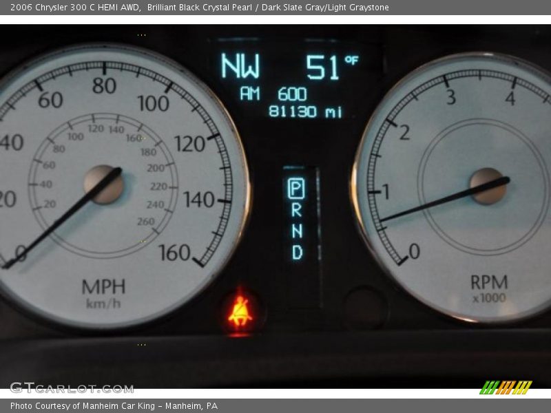 Brilliant Black Crystal Pearl / Dark Slate Gray/Light Graystone 2006 Chrysler 300 C HEMI AWD