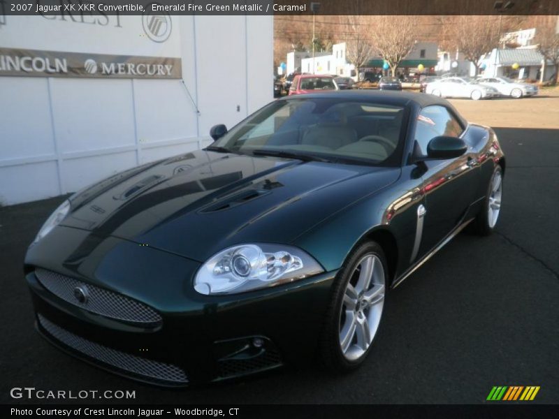 Emerald Fire Green Metallic / Caramel 2007 Jaguar XK XKR Convertible