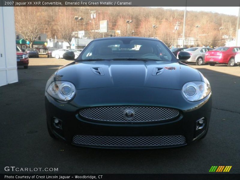 Emerald Fire Green Metallic / Caramel 2007 Jaguar XK XKR Convertible