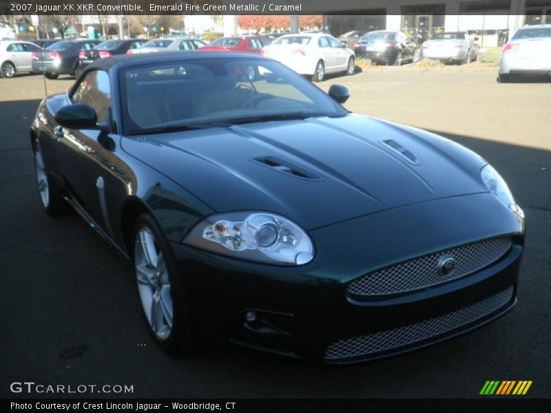 Emerald Fire Green Metallic / Caramel 2007 Jaguar XK XKR Convertible