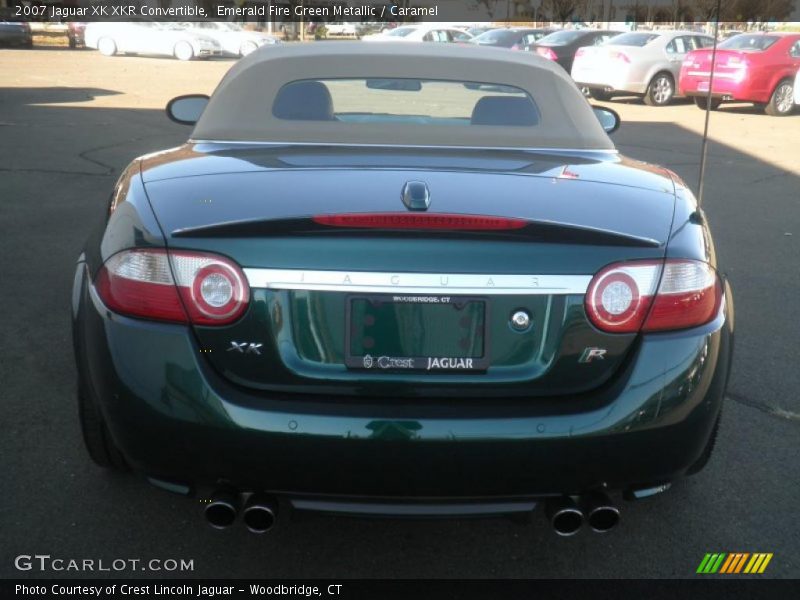 Emerald Fire Green Metallic / Caramel 2007 Jaguar XK XKR Convertible