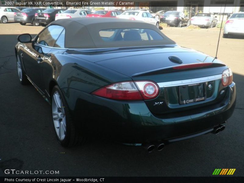 Emerald Fire Green Metallic / Caramel 2007 Jaguar XK XKR Convertible