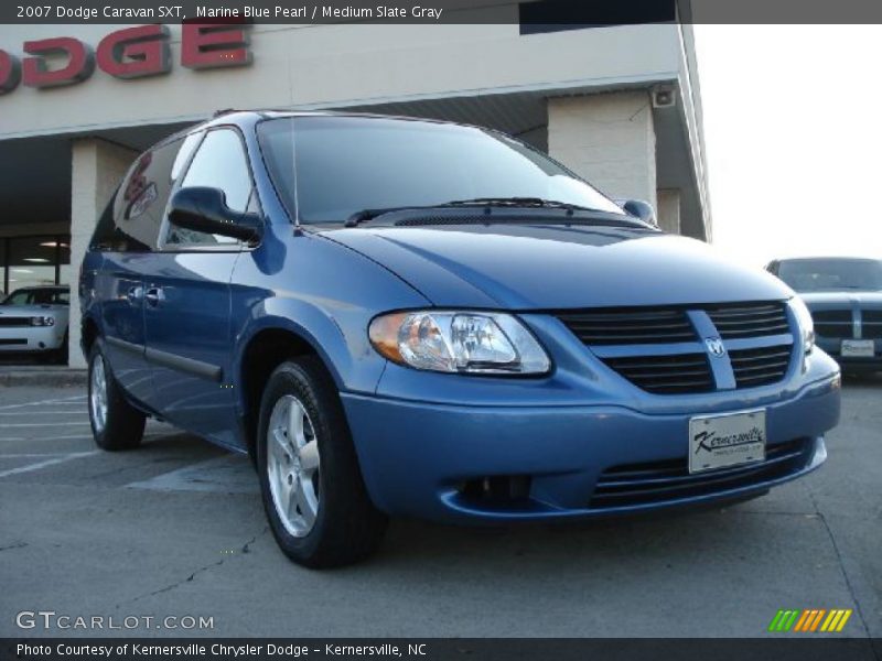 Marine Blue Pearl / Medium Slate Gray 2007 Dodge Caravan SXT