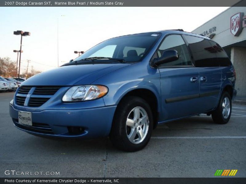 Marine Blue Pearl / Medium Slate Gray 2007 Dodge Caravan SXT