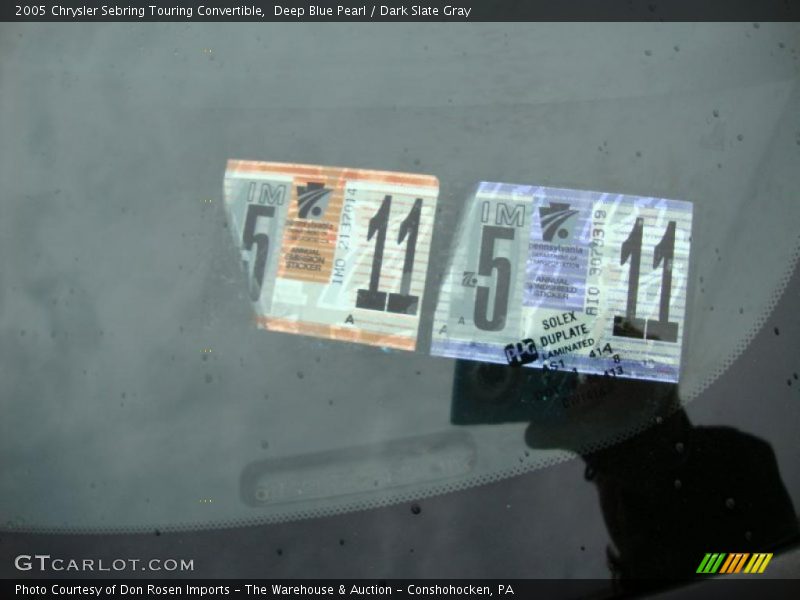 Deep Blue Pearl / Dark Slate Gray 2005 Chrysler Sebring Touring Convertible