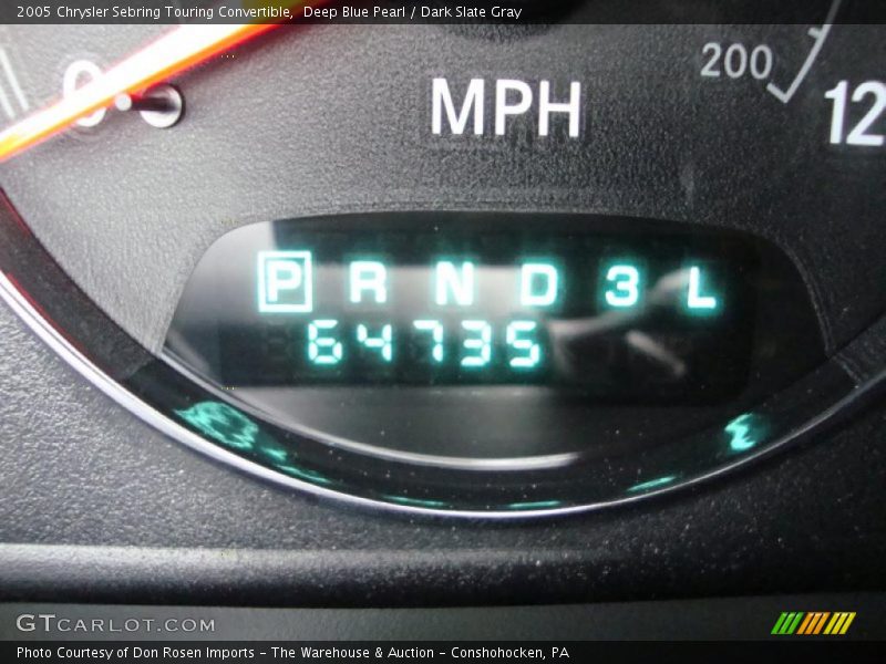 Deep Blue Pearl / Dark Slate Gray 2005 Chrysler Sebring Touring Convertible
