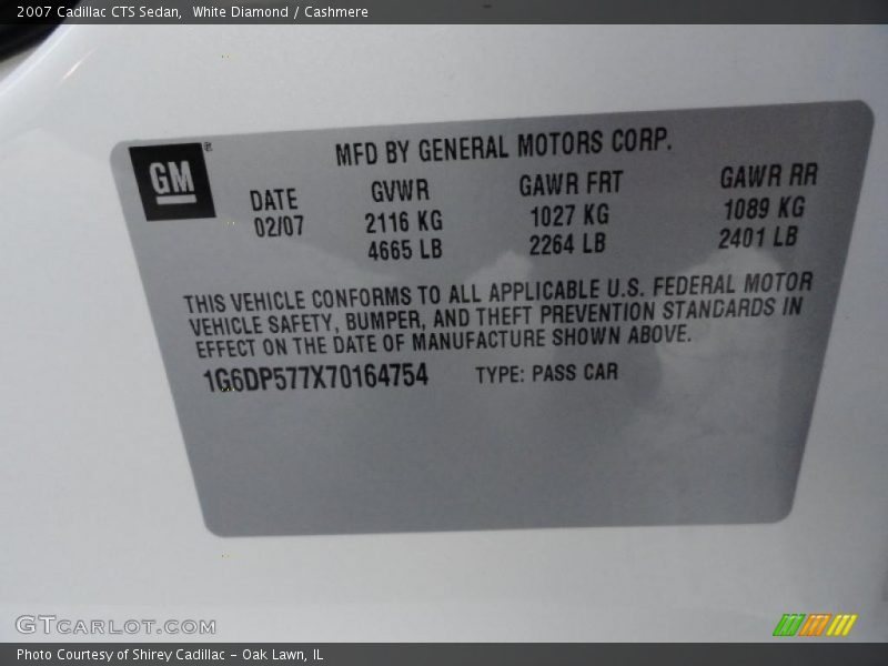 White Diamond / Cashmere 2007 Cadillac CTS Sedan