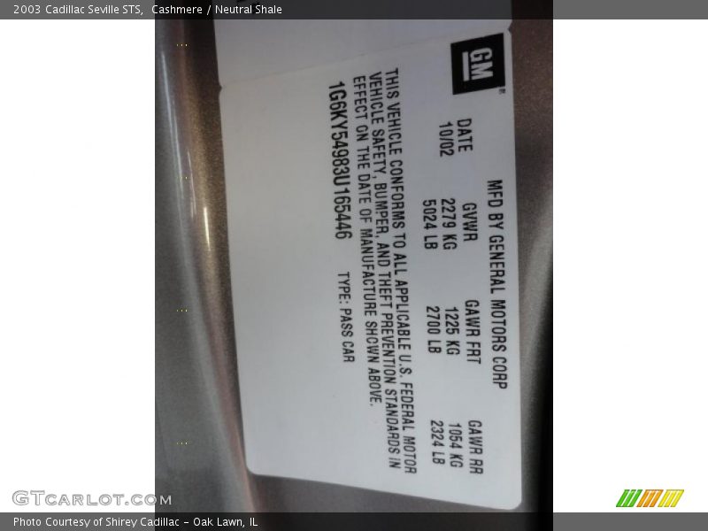 Cashmere / Neutral Shale 2003 Cadillac Seville STS